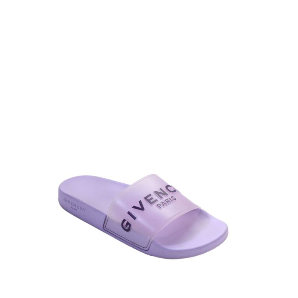 Givenchy Women Rubber Logo Slides Light Purple Size 9